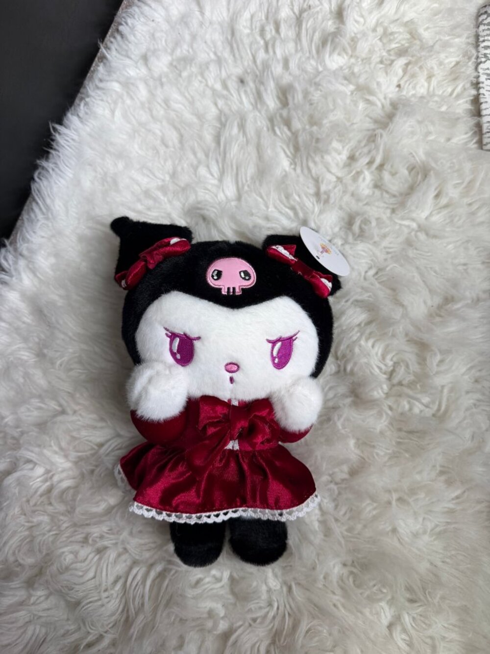 Sanrio Kuromi Plush in Red Dress with Bow, New with Tags